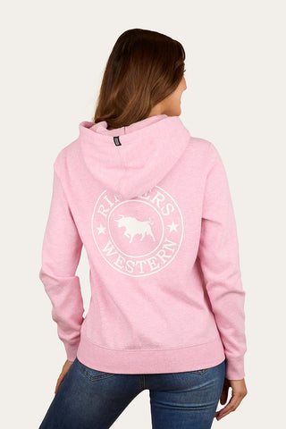 Ringers Western - Signature Bull Womens Pullover Hoodie Pink Marle [sz:20]