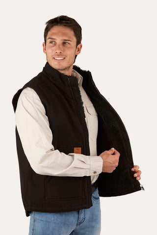 Ringers Western - Round Yard Mens Canvas Vest Black [sz:xl Cl:black]