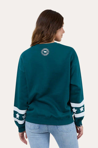 Ringers Western - Traditions Womens Oversized Crew Dark Teal [sz:8]