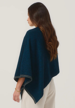 Merinomink - 1623 2 Tone Poncho Peacock / Slate