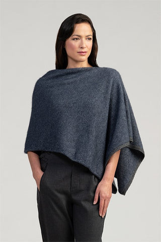 Merinomink - 1623 2 Tone Poncho River Slate 
