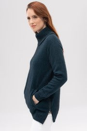 Merinomink - Zip Tunic Sweater [sz:s Cl:peacock]