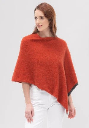 Merinomink - 2 Tone Poncho Tamarillo 