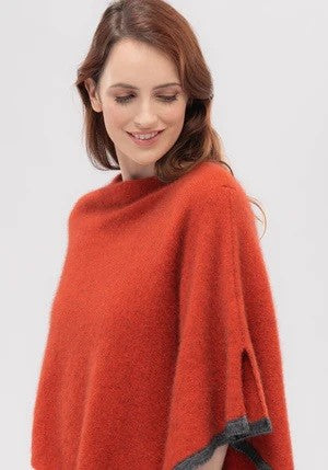 Merinomink - 2 Tone Poncho Tamarillo 