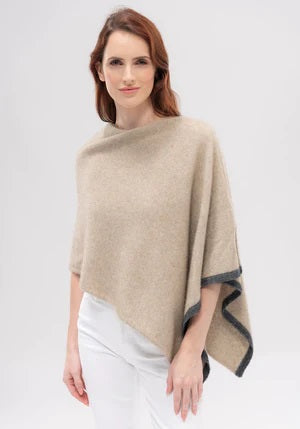 Merinomink - 2 Tone Poncho Latte 