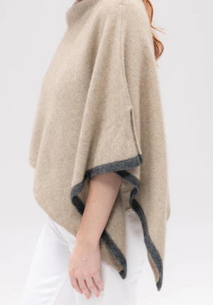 Merinomink - 2 Tone Poncho Latte 
