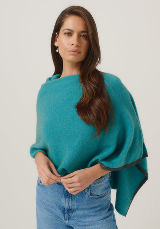 Merinomink - 1623 2 Tone Poncho Glacier / Slate