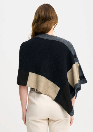 Merinomink - 1677 Empress Poncho Jet / Slate Multi