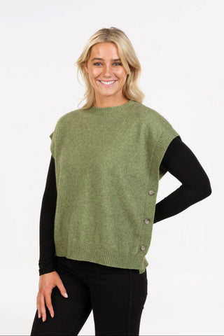 Mkm - Nb887 Side Buttoned Vest - Pistachio [sz:l Cl:pistachio]