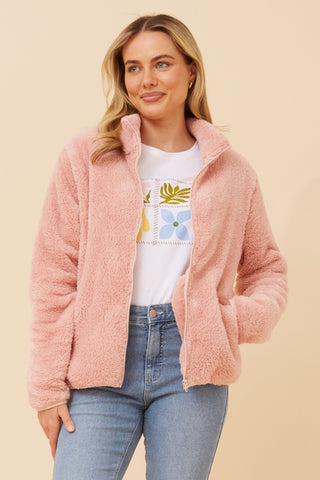 Caroline Morgan - J508971 High Neck Jacket Ls W Zip Pl Blush