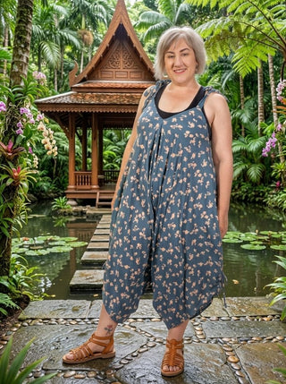 Willis - Nicola Jumpsuit Os Dusty Blue / Cream Flower Os