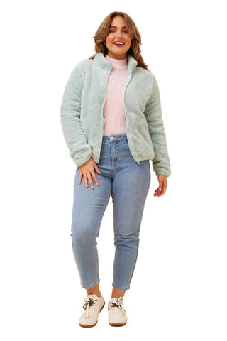 Caroline Morgan - J526293 Zip Front High Neck Jacket Mint